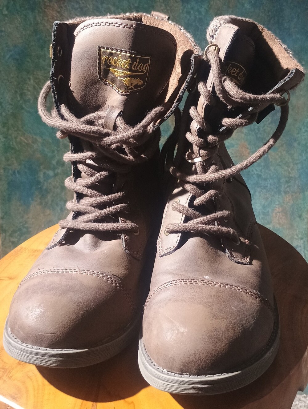 Rocket Dog Men's Dark Brown Lace-Up Combat Boots